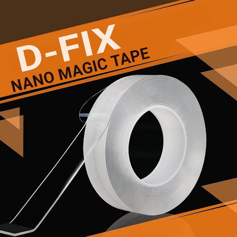 D-Fix Nano Tape With 3 Glitter Flakes 3 Stars Straw For Balloon Double Sided Ivy Grip Tape For Walls Washable Reusable Strong Sticky Strips Multicolor Moon & Heart Art And Craft Diy Kit-3M - Image 2