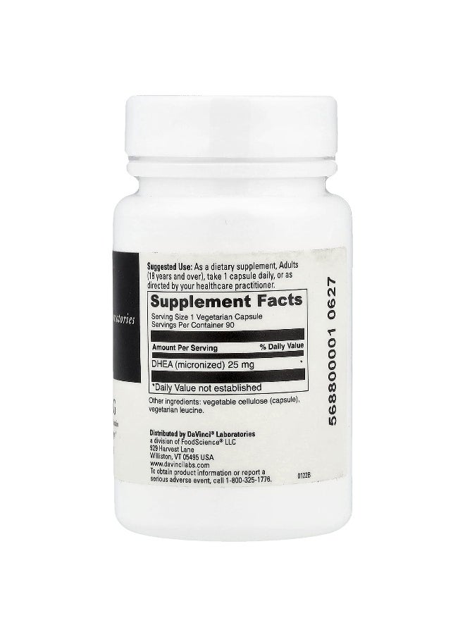 DaVinci Laboratories DaVinci Laboratories, Micronized DHEA, 25 mg , 90 Capsules  - Image 2