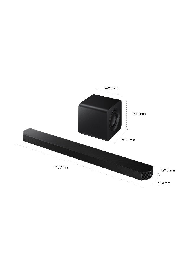 Samsung Q-series Soundbar HW-Q800H 5.1.2ch Subwoofer, Wireless Dolby Atmos, Q-Symphony, SpaceFit Sound Pro, Wireless TV connection, HW-Q800H/ZN (2026 - UAE Version) HW-Q800H/ZN black - Image 2