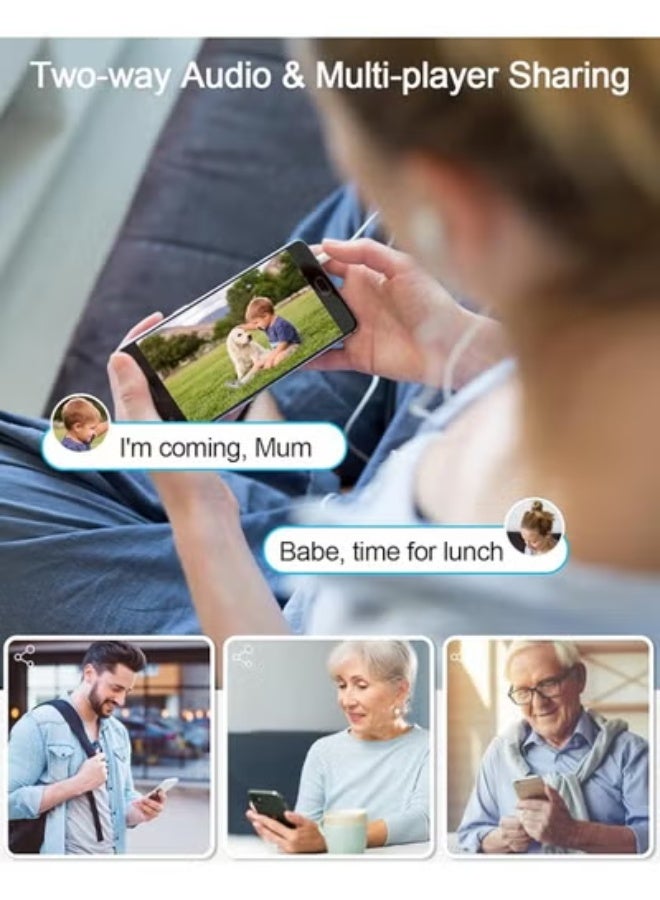 كاميرا لاسلكية خارجية بالطاقة الشمسية بدقة 2K – رؤية 360°، كشف حركة، رؤية ليلية ملونة – مراقبة منزلية آمنة مع صوت ثنائي الاتجاه - Image 4