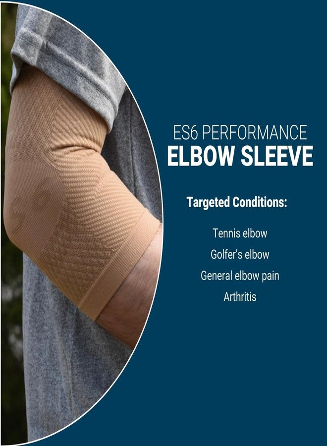 OS1st ES6 Elbow Compression Bracing Sleeve (One Sleeve) relieves Tennis or Golfer's Elbow, Cubital Tunnel Syndrome, Supports Damaged Tendons and Controls Forearm Pain (Large, Black) - Image 3