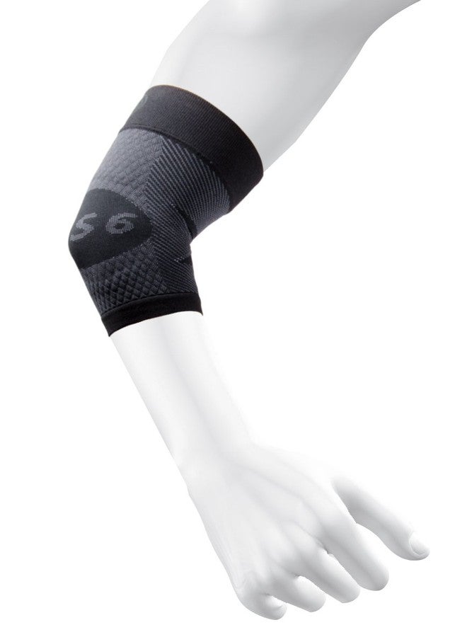 OS1st ES6 Elbow Compression Bracing Sleeve (One Sleeve) relieves Tennis or Golfer's Elbow, Cubital Tunnel Syndrome, Supports Damaged Tendons and Controls Forearm Pain (Large, Black) - Image 1