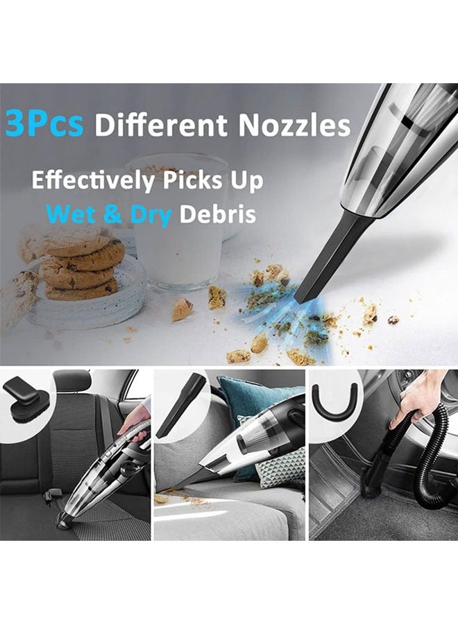 Handheld Vacuum Cordless, Wireless Dry Wet Dual-use Vacuum Cleaner Home, Portable Car Vacuum with 8.5Kpa Powerful Suction, 120W Hand Vacuum Cleaner with LED Light for Home/Car/Office - Image 2