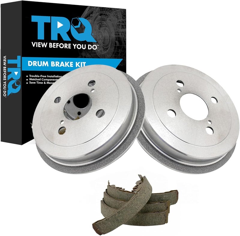 TRQ Rear Brake Shoe & Drum Kit Compatible with 2000-2005 Toyota Echo - Image 1