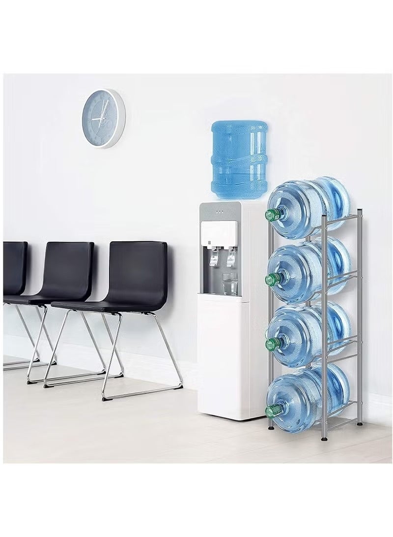 4-Tier Water Bottle Holder Cooler Jug Rack 4 Gallon Water Bottle Storage Rack Detachable Heavy Duty Chrome Water Bottle Cabby Rack with Holder - Image 3