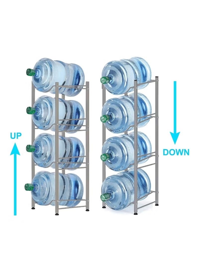 4-Tier Water Bottle Holder Cooler Jug Rack 4 Gallon Water Bottle Storage Rack Detachable Heavy Duty Chrome Water Bottle Cabby Rack with Holder - Image 2