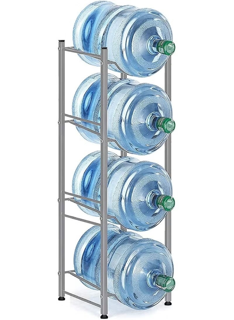 4-Tier Water Bottle Holder Cooler Jug Rack 4 Gallon Water Bottle Storage Rack Detachable Heavy Duty Chrome Water Bottle Cabby Rack with Holder - Image 1