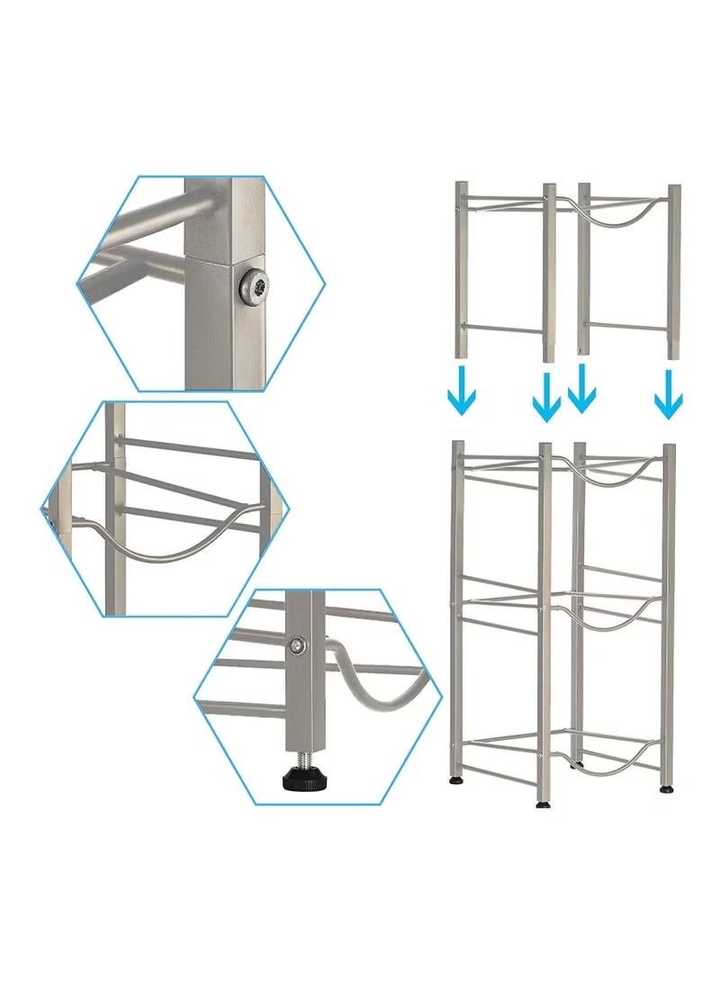 4-Tier Water Bottle Holder Cooler Jug Rack 4 Gallon Water Bottle Storage Rack Detachable Heavy Duty Chrome Water Bottle Cabby Rack with Holder - Image 4