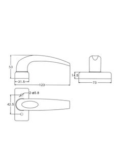 Sharpdo Brown Door Handles 2 Piece Aluminum Alloy Door Handle Solid Aluminum Handle White Aluminum Door Handle Fits Common Doors And Balcony Doors  - Image 2