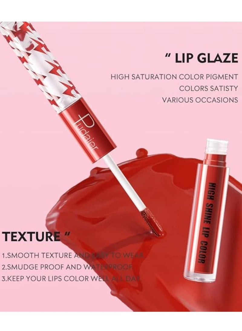 بوداير ملمع شفاه عالي اللمعان مع زيت شفاه شفاف بلون ثابت ، أحمر شفاه سائل مزدوج الأطراف يدوم حتى 12 ساعة ، خفيف الوزن وغير لزج ، 2 مل (12) - Image 4