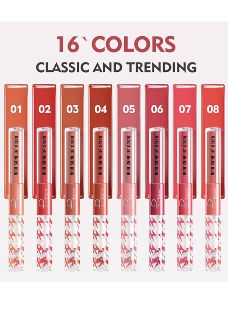 بوداير ملمع شفاه عالي اللمعان مع زيت شفاه شفاف بلون ثابت ، أحمر شفاه سائل مزدوج الأطراف يدوم حتى 12 ساعة ، خفيف الوزن وغير لزج ، 2 مل (12) - Image 5