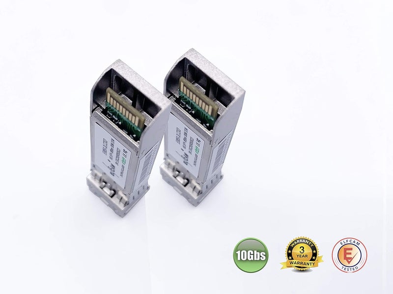 Elfcam ® - 2 Pack 10Gb SFP+ Transceiver Module 850nm SR, Compatible with Cisco SFP-10G-SR and Open Switch, with LC/UPC Duplex Multimode Connector (OM3/OM4/OM5), 10GBase-SR SFP+, DDM 300M - Image 3