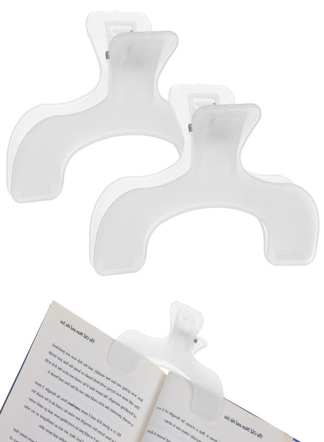 MBAIYO 2Pcs Transparent Book Clip, Book Page Holder Opener Reading Teaching Aid Music Books Fixing Clips Page Marker Accessories for Teachers Office Home School Supplies - Image 1