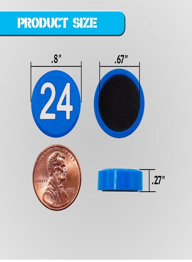 Magrooyar 1-50 Magnetic Numbers, Magnets with Number for Dry Erase Boards, Round Number Refrigerator Magnets for Whiteboard in Home and Office (0.8" Diameter, Blue) - Image 2