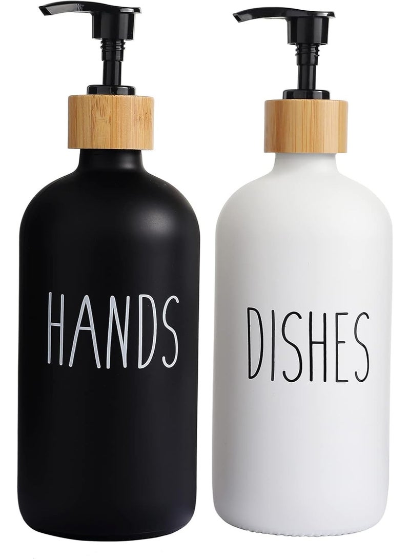 Hand Soap Dispenser, 2-Piece , (Black and White) - 500ml - Image 1