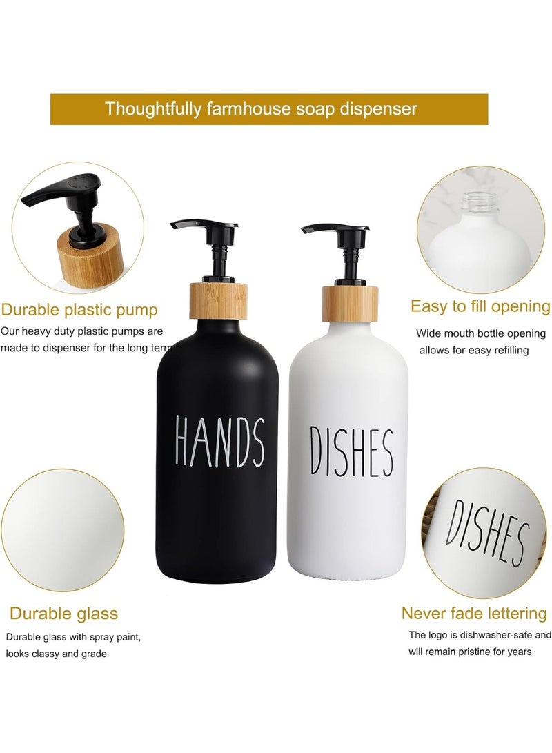 Hand Soap Dispenser, 2-Piece , (Black and White) - 500ml - Image 4