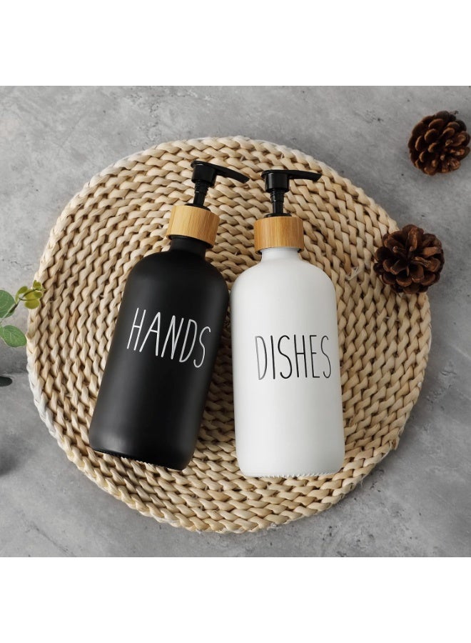 Hand Soap Dispenser, 2-Piece , (Black and White) - 500ml - Image 2