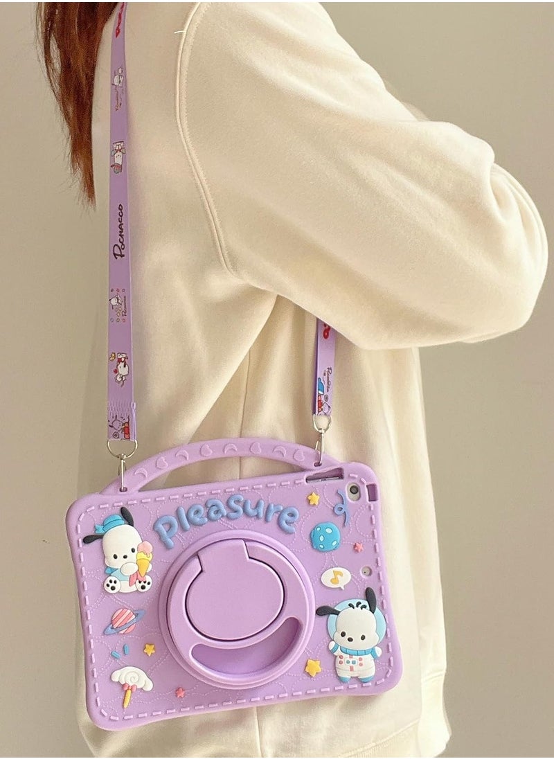 Kids Case for Samsung Galaxy Tab A9 Plus 11 Inch 2023 with Pencil Holder, Portable Handle Stand, Kids Silicone Shockproof Cover for Samsung Tab A9+ 11 Inch Tablet (SM-X210/X216/X218) (Purple)