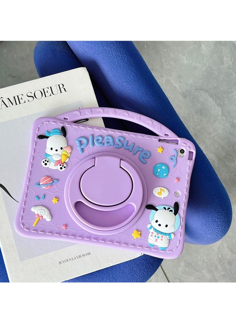 Kids Case for Samsung Galaxy Tab A9 Plus 11 Inch 2023 with Pencil Holder, Portable Handle Stand, Kids Silicone Shockproof Cover for Samsung Tab A9+ 11 Inch Tablet (SM-X210/X216/X218) (Purple)