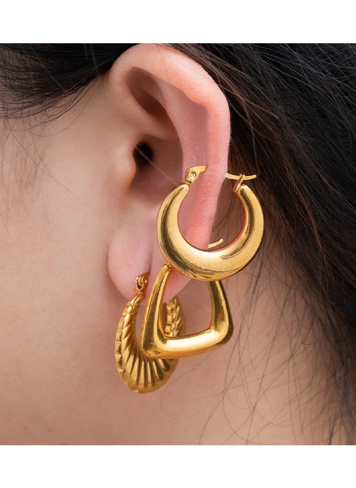 Generic - Irregular earrings, fashionable stainless steel, Middle Eastern jewelry, niche design earrings, temperament, light luxury accessories - Image 1