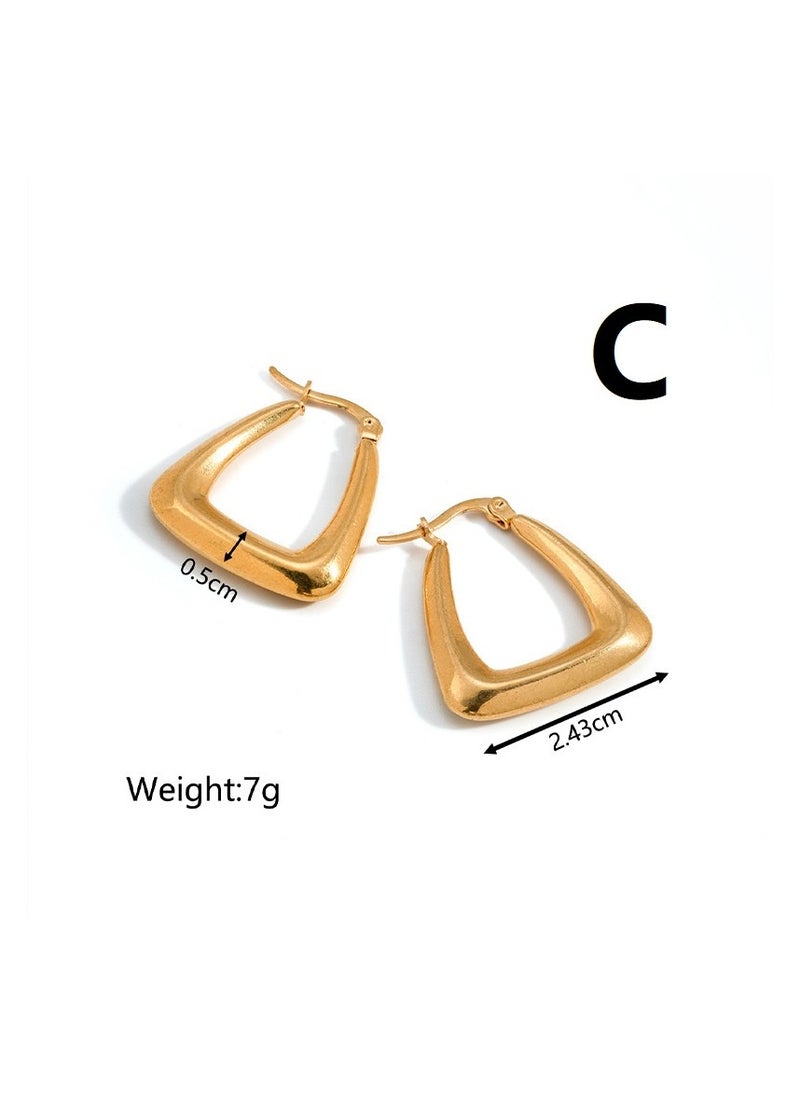 Generic - Irregular earrings, fashionable stainless steel, Middle Eastern jewelry, niche design earrings, temperament, light luxury accessories - Image 1