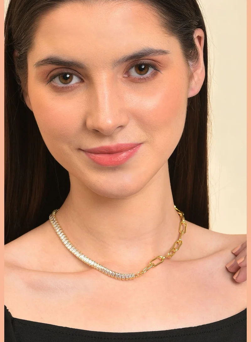 SOHI Gold Plated Stone Necklace