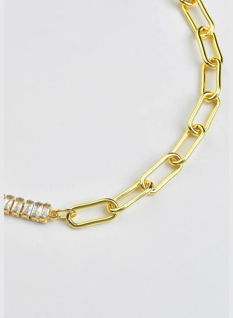 SOHI Gold Plated Stone Necklace