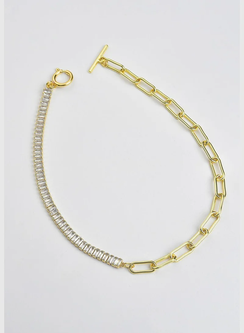 SOHI Gold Plated Stone Necklace