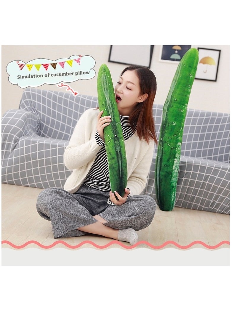 Simulation Cucumber Throw Pillow 70cm Soft Cotton Stuffed Sleeping Pillow Plush Kids Body Pillow Long Doll Toy (Green) - Image 2