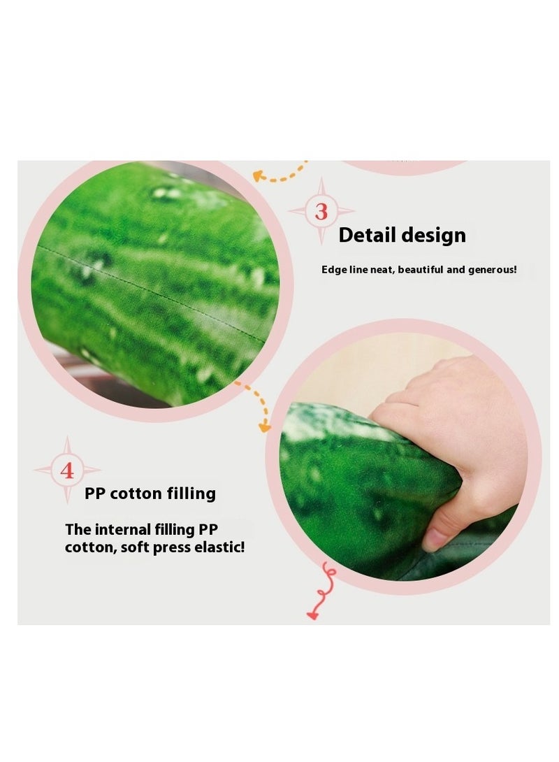 Simulation Cucumber Throw Pillow 70cm Soft Cotton Stuffed Sleeping Pillow Plush Kids Body Pillow Long Doll Toy (Green) - Image 5