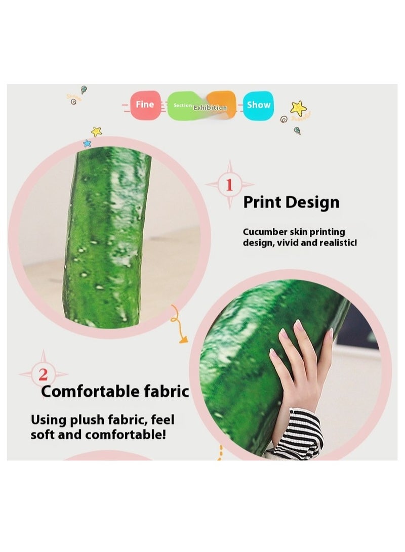 Simulation Cucumber Throw Pillow 70cm Soft Cotton Stuffed Sleeping Pillow Plush Kids Body Pillow Long Doll Toy (Green) - Image 4