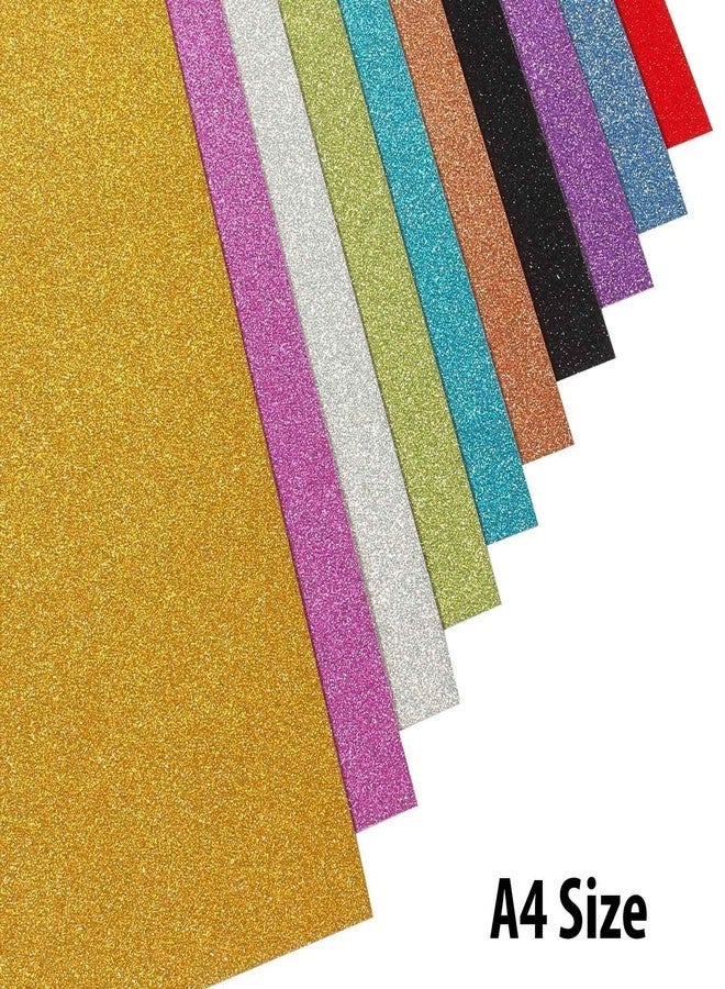 Abaj A4 Size 250 GSM Glitter Paper Paperboard for Art and Craft (Assorted Colors) -Set of 10 - Image 3