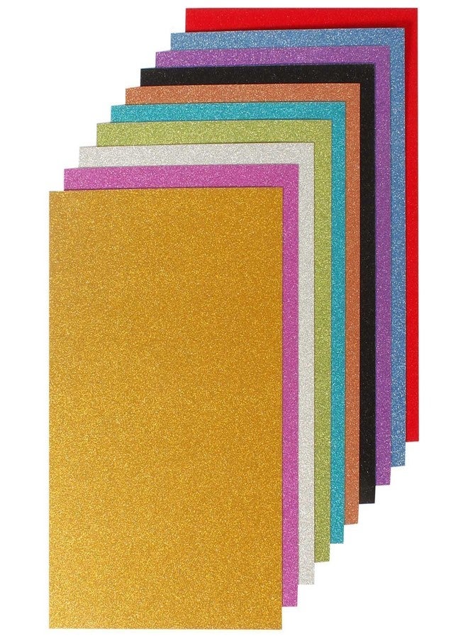 Abaj A4 Size 250 GSM Glitter Paper Paperboard for Art and Craft (Assorted Colors) -Set of 10 - Image 1