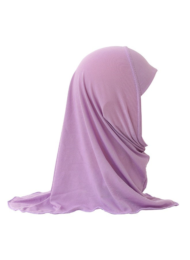 NIBEMINENT Girls Hijab Muslim Kids Scarf Headwear Solid Color for 2-6 Years Ready to Wear - Image 1