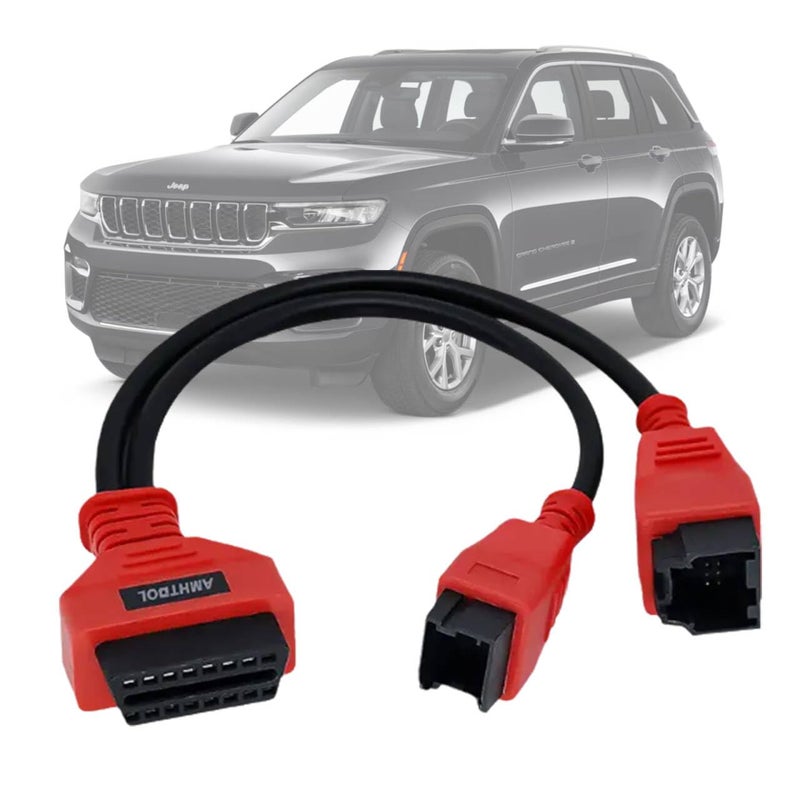 AMHTDOL FCA 128 Pin Connector to OBD2 Adapter Security Bypass Cable for SGW Equipped FCA Vehicles for Diagnostic Coding and Programming Compatible with JScan App