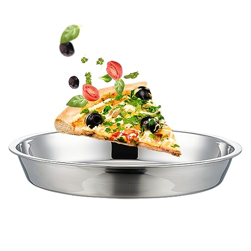 BEENIFIC Deep Dish Pizza Pan,Pizza Pan for Oven Stainless Steel Pizza Tray 10-12-14-16Inch (10x1.4inch) - Image 1