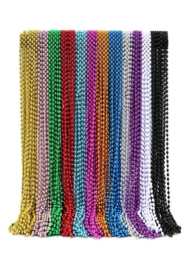 MAOFENG 150pcs Mardi Gras Beads 33in Colorful Bead Necklaces Clothing Accessories Bulk for Carnival Wedding Birthday Parade Throws Party Supplies Decor Favors - Image 1