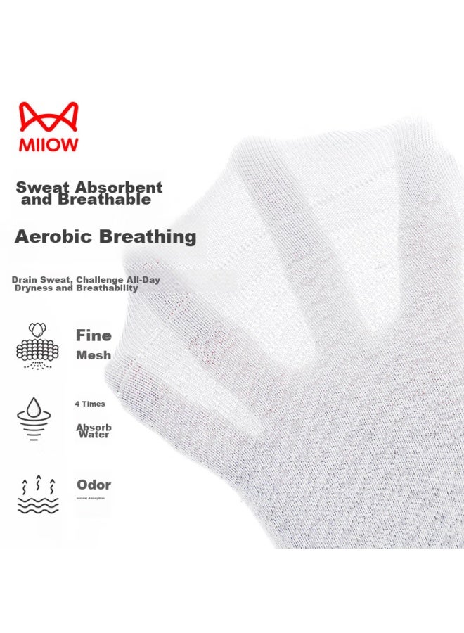 MIIOW Maoren 5 Pairs Of Men's Socks, Heat-pressed Mesh Mid-calf Socks, Summer Thin Breathable Ice Silk Socks, Business Men's Socks - Image 5