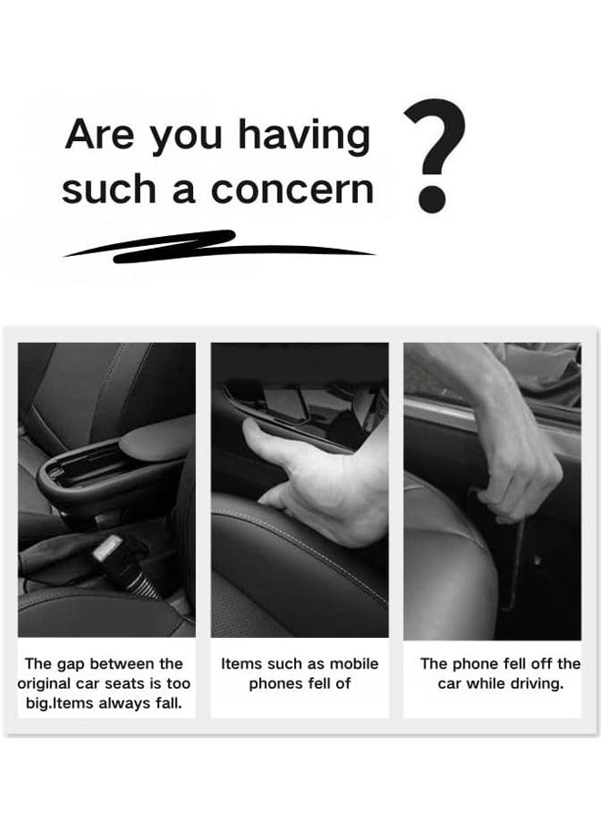 Car Seat Gap Filler Organizer Soft Flexible Design Prevents Items from Falling Enhances Driving Safety for Phones Wallets Keys (black) - Image 3