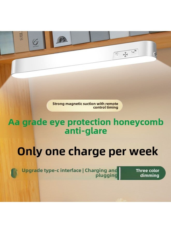 Dormitory Magnetic Lamp LED Charging Eye Protection Learning Desk Lamp Bedroom Bedside Night Lamp Mirror Headlight Cosmetic Lamp Cool Lamp-Specifications:28cm Flat Magnetic Cool Lamp [three Color Temperatures + Stepless Dimming] + Charging Head-Power:[remote Control Model] [three Colors Of Temperature + Stepless Dimming]  - Image 1
