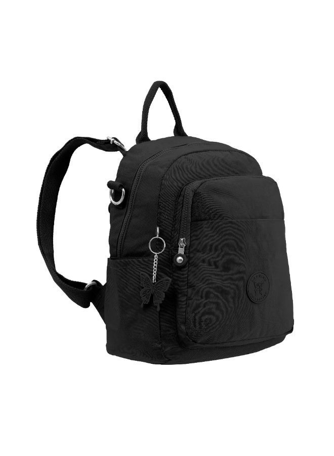 مجموعة كابريس حقيبة ظهر متوسطة للجنسين من كابريس كوليكشن – أسود، نايلون مقاوم للماء، سعة 15 لتر، أحزمة قابلة للتعديل - Image 5