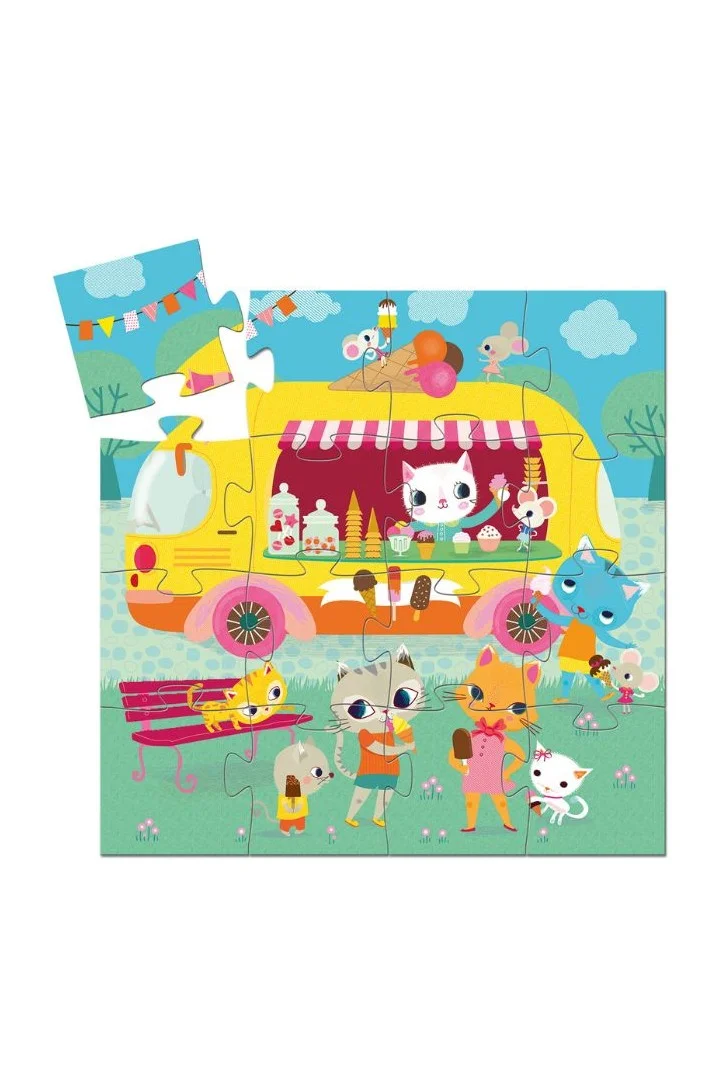 DJECO Ice Cream Truck Puzzle - 16Pcs