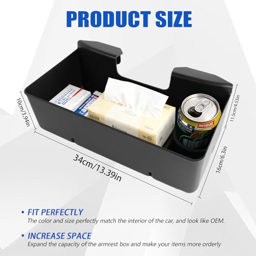 Ryansunoro Central Console Hanging Organizer Box for Chevy Silverado GMC Sierra 1500 2019-2026 and Chevrolet Silverado/Sierra 2500HD 3500HD 2020-2026 Split-Bench Seat Only - Image 3