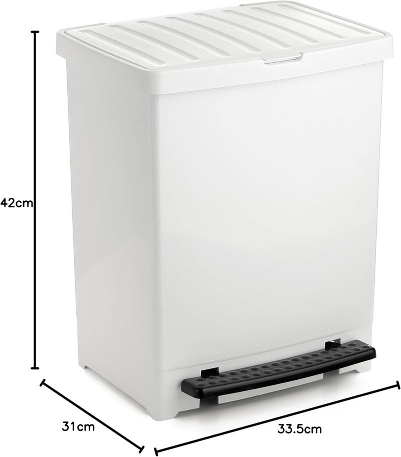 Tatay 25L Pedal Dust Bin - White - Image 3