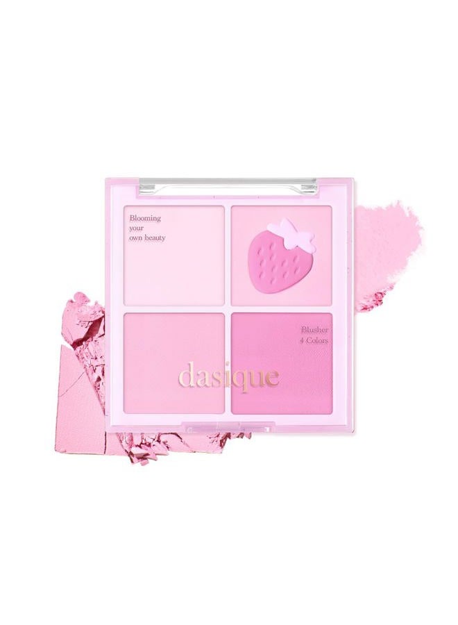 Dasique Blending Mood Cheek #06 Berry Smoothie | 4 Blendable Shades in Lightweight Smooth Powder | Vegan | Pink Blush - Image 1