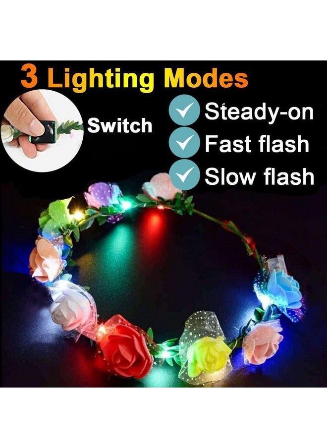 Camlinbo 106 Pack New Years Eve Glow in the Dark Party Supplies-100 Glow Sticks Bulk Party Pack and 6 LED Flower Crowns Headbands Light Up Party Favors for Adult Kids New Years Birthday Party Accessories  - Image 4