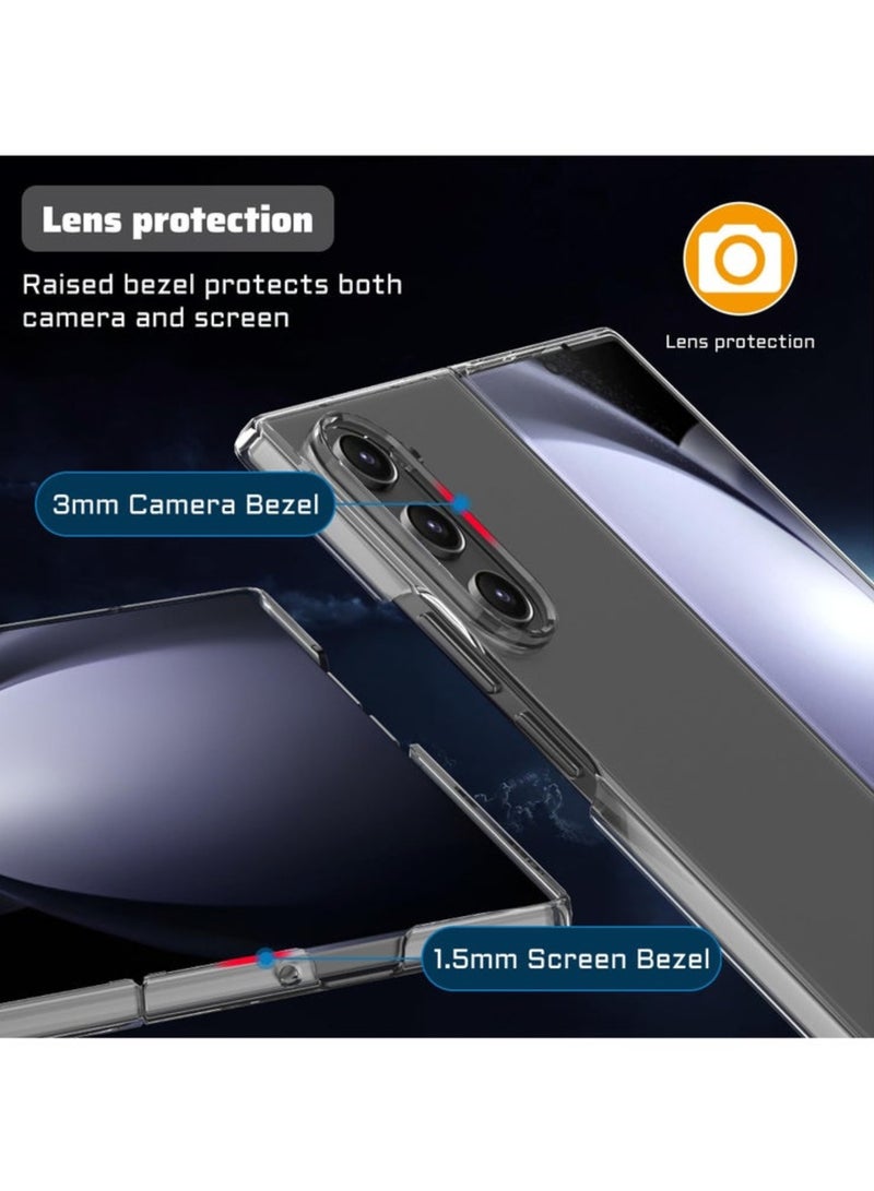 Captaintech for Samsung Galaxy Z Fold 7 Phone Case, Slim Clear Phone Case, Foldable Hard PC Protective Case, Scratch-Proof, Drop-Proof, Anti-Yellowing Phone Case 【No Front Screen Protector】 (Clear) - Image 5