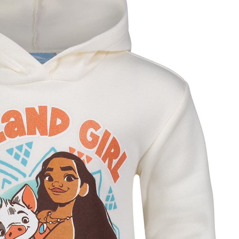 Disney Moana Toddler Girls Pullover Hoodie and Leggings Outfit Set White 5T - Image 5