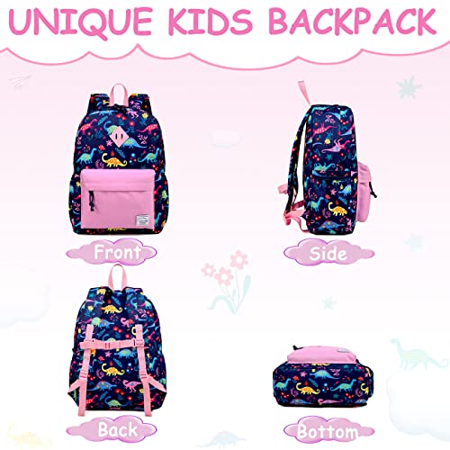 VASCHY Dinosaur Backpack for Girls, Kids Water Resistant Lightweight Backpack for Toddlers Daycare Preschool Purple - Image 4