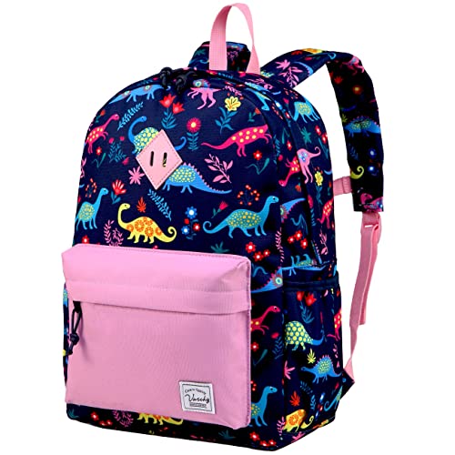 VASCHY Dinosaur Backpack for Girls, Kids Water Resistant Lightweight Backpack for Toddlers Daycare Preschool Purple - Image 1